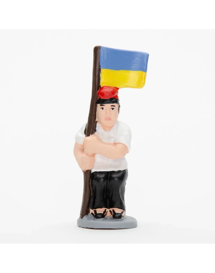 Hochwertige Caganer-Figur mit ukrainischer Flagge – Jetzt kaufen