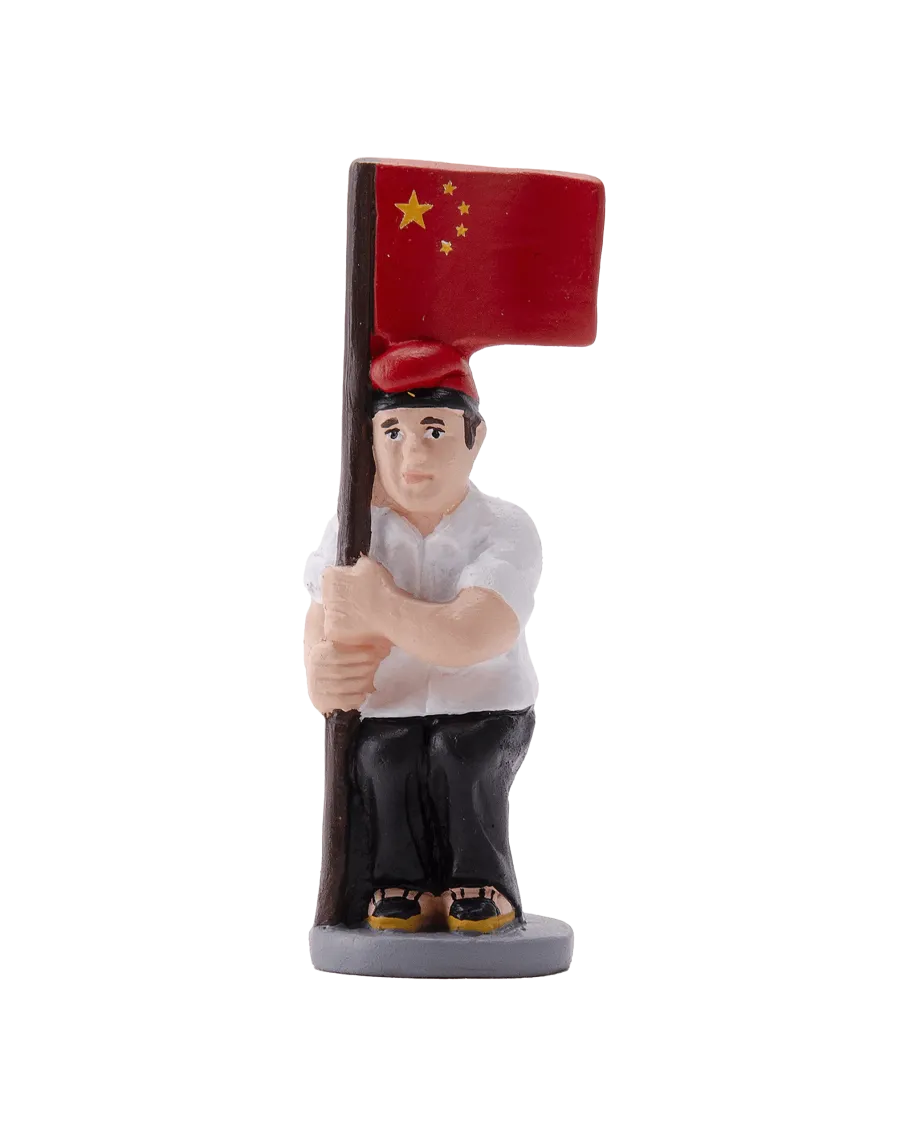 Figurine Caganer drapeau chinois de haute qualité - Achetez maintenant