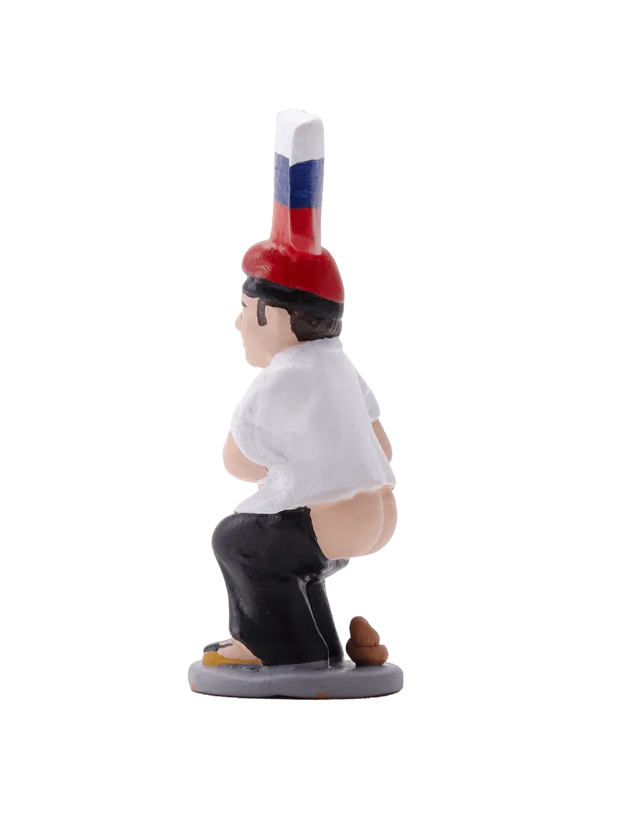 Figurine Caganer de haute qualité, drapeau russe - Achetez maintenant