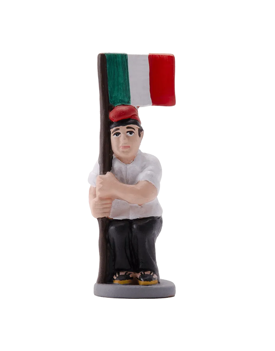 Hochwertige Caganer-Figur mit italienischer Flagge – Jetzt kaufen