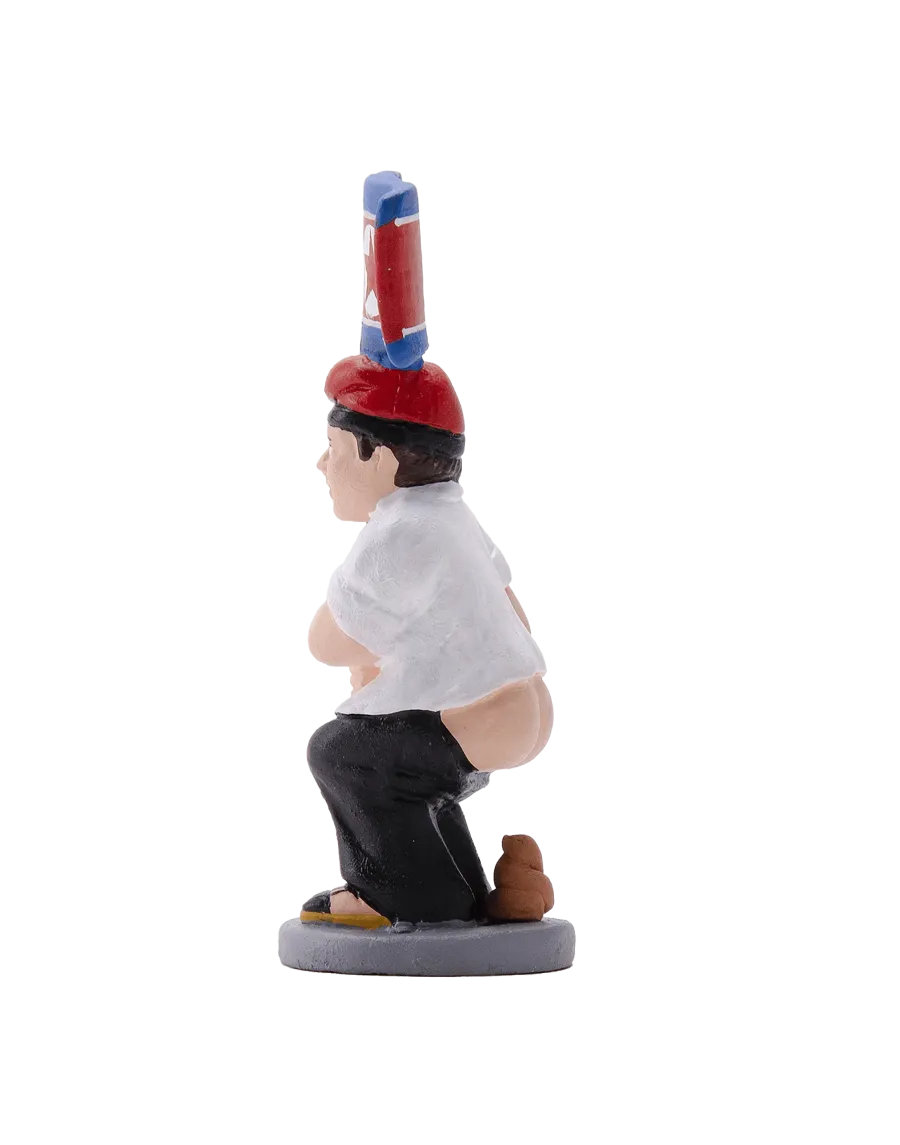 Figurine Caganer de haute qualité aux couleurs du drapeau nord-coréen - Achetez-la maintenant !