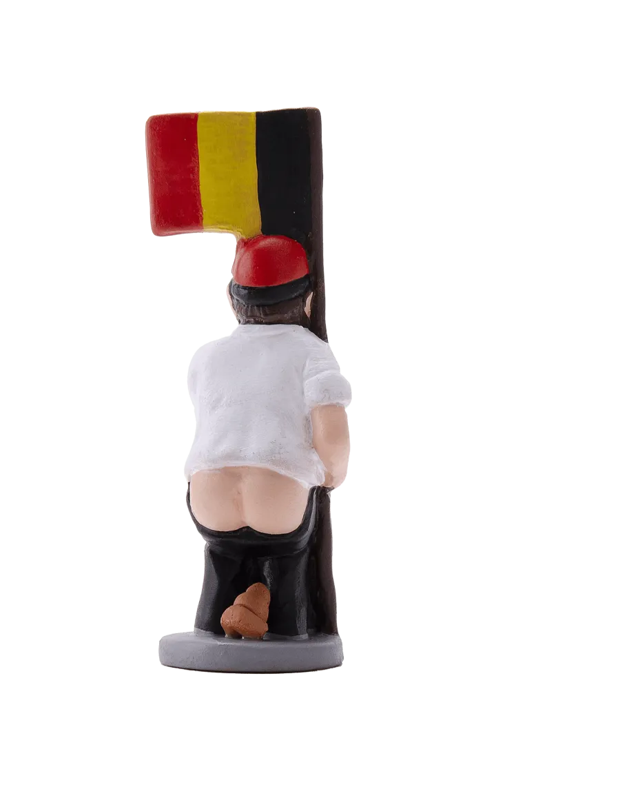 Figurine de Caganer aux couleurs du drapeau belge de haute qualité - Achetez maintenant