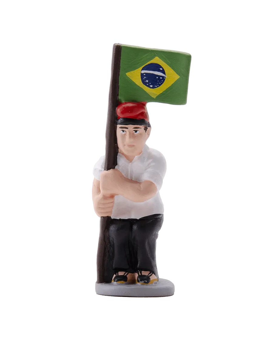 Hochwertige Caganer-Figur mit brasilianischer Flagge – Jetzt kaufen