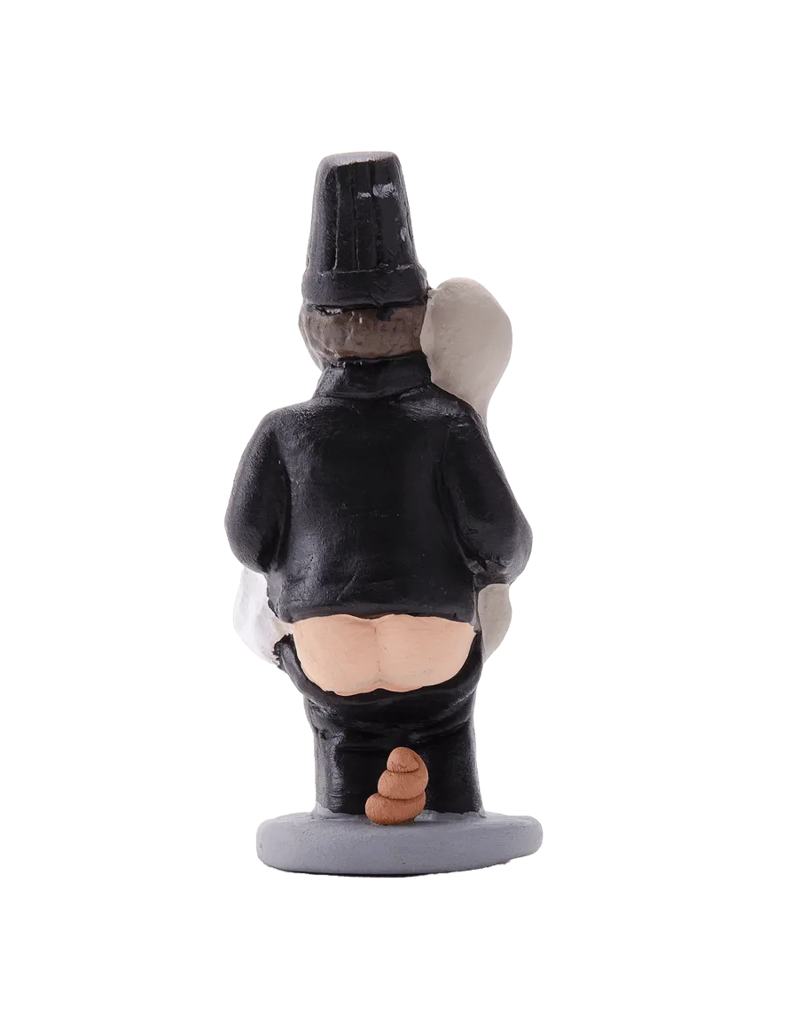 Figura de Caganer Cocinero con Uniforme Negro de Alta Calidad - Compra Ahora
